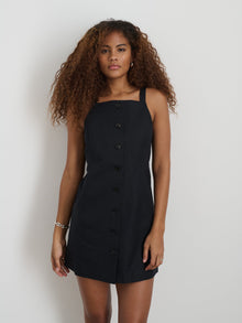 Women | Alexis Dress In Cotton Linen | Black