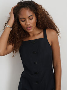 Women | Alexis Dress In Cotton Linen | Black