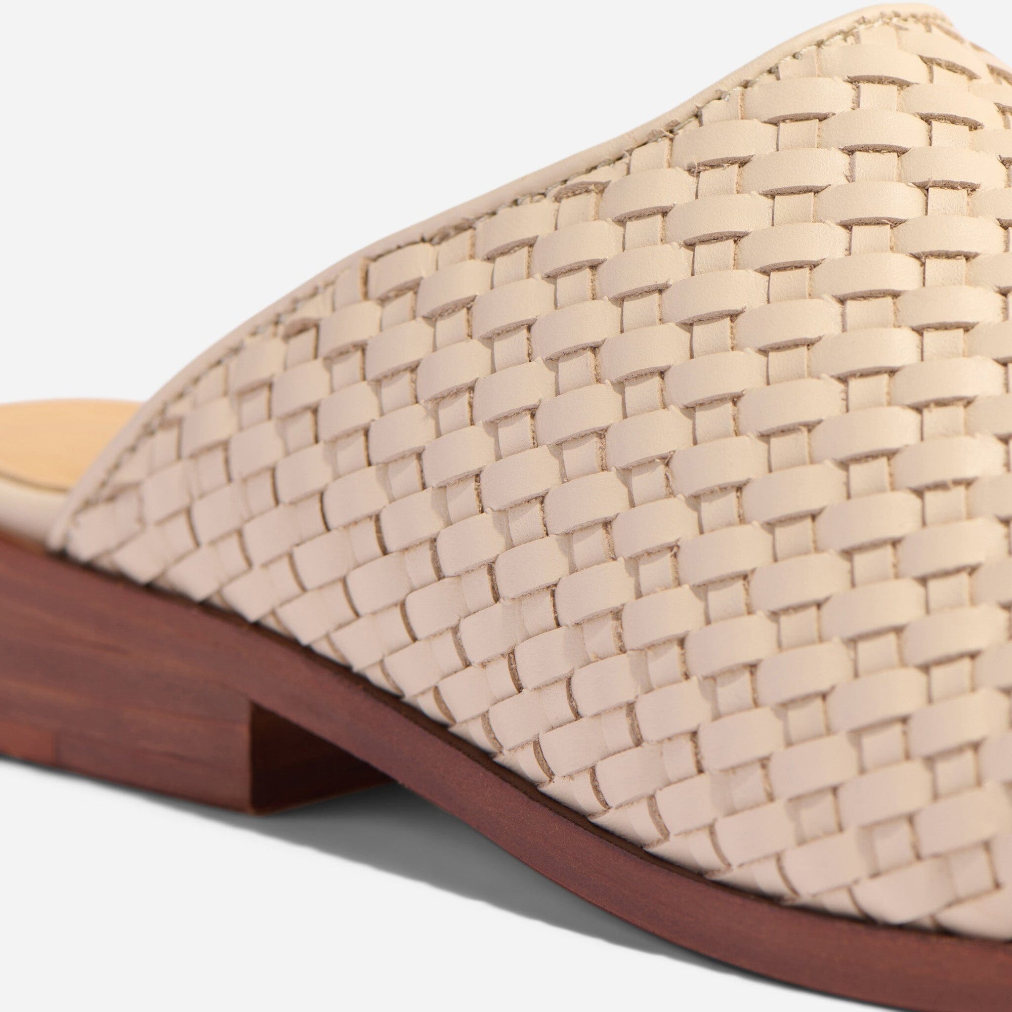 Ama Woven Mule Woven Bone Women's Leather Slip On Nisolo