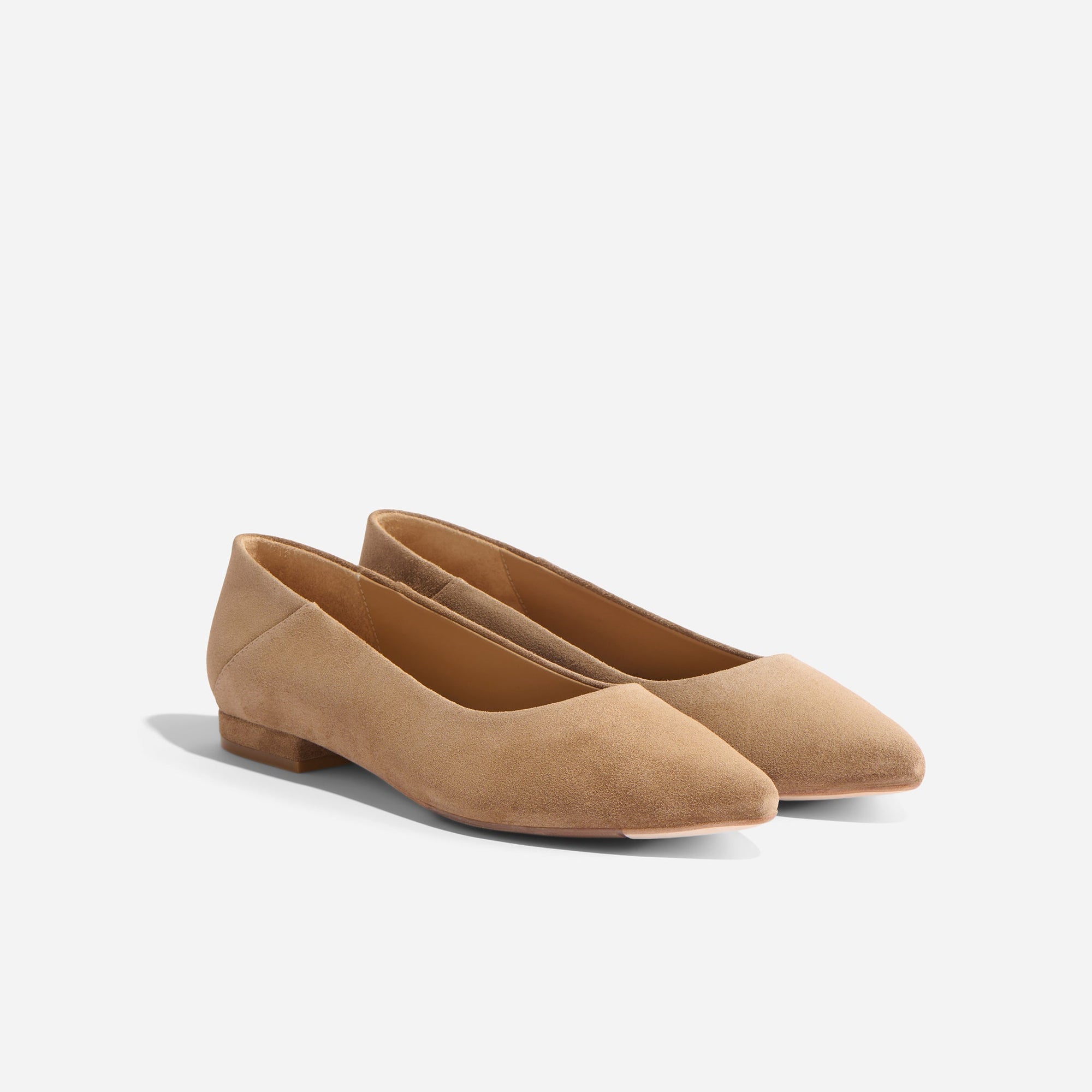 Womens | Fina Pointed Toe Flat | Taupe Suede