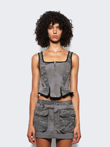 Women | Marine Serre | Regenerated Corset | Dark Grey