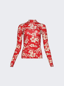 Women | Marine Serre | High Neck Top | Red Floral