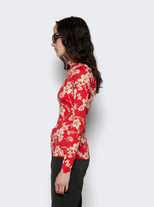 Women | Marine Serre | High Neck Top | Red Floral