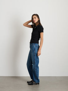 Women | Suzanne Ribbed Polo | Black