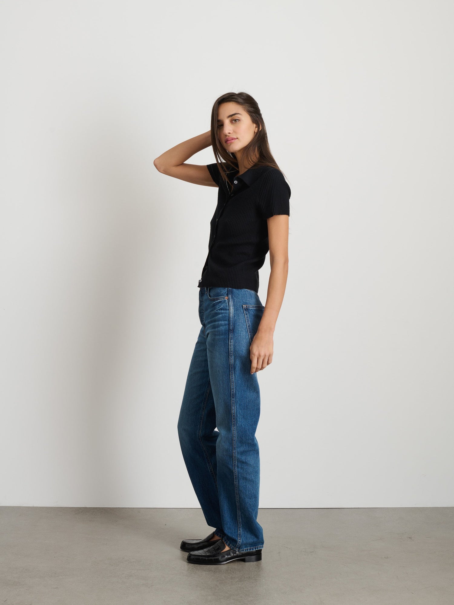 Women | Suzanne Ribbed Polo | Black