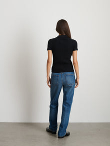 Women | Suzanne Ribbed Polo | Black