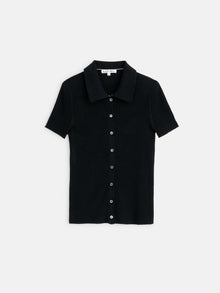 Women | Suzanne Ribbed Polo | Black