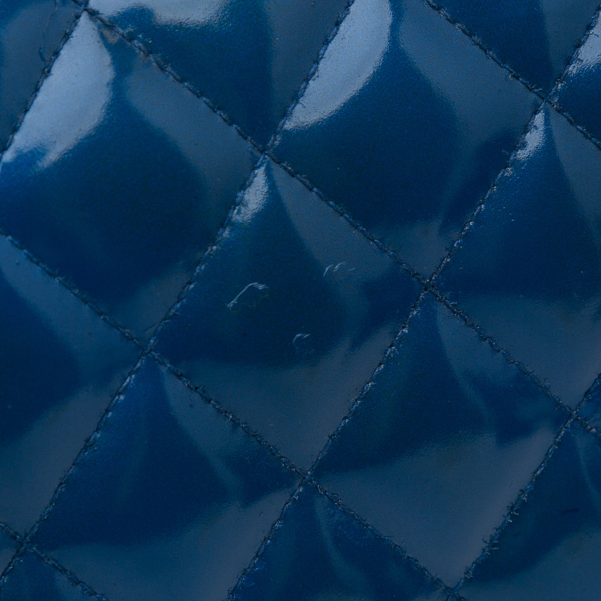 Chanel | Pre-Owned Jumbo Classic Patent Double Flap | Blue