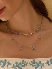 Fruit Party Charms Necklace | Silver Rhodium Plated Brass