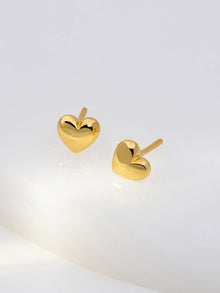 Classic Heart Stud Earrings | 14K Gold Plated Brass