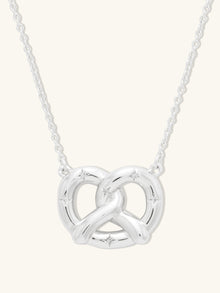 Pretzel Necklace | 5A Grade Cubic Zirconia | Silver Rhodium Plated Brass