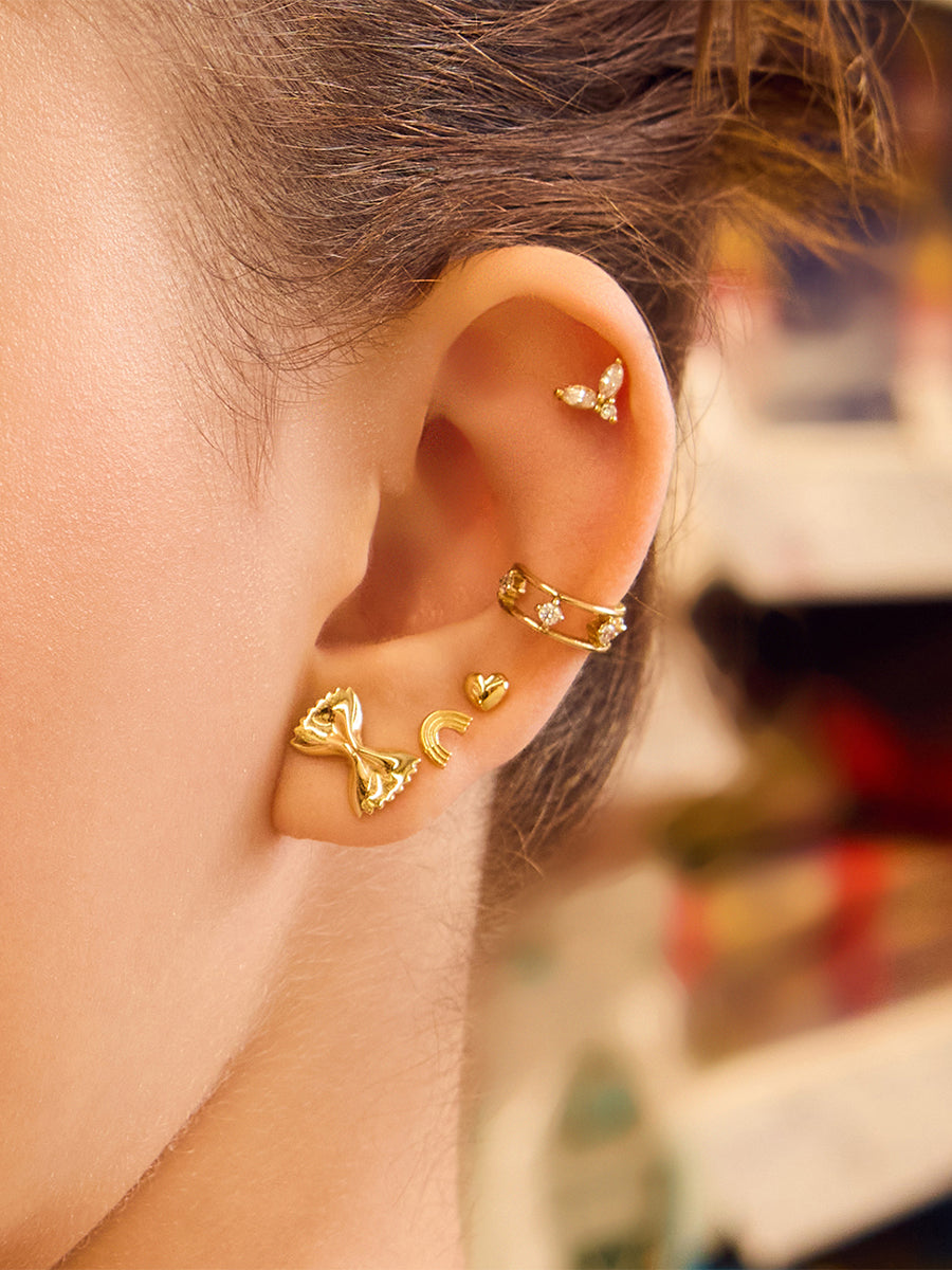 Rainbow Flat Back Earring | 14K Gold Plated Brass