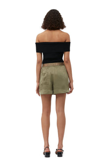Washed Satin Shorts | Aloe