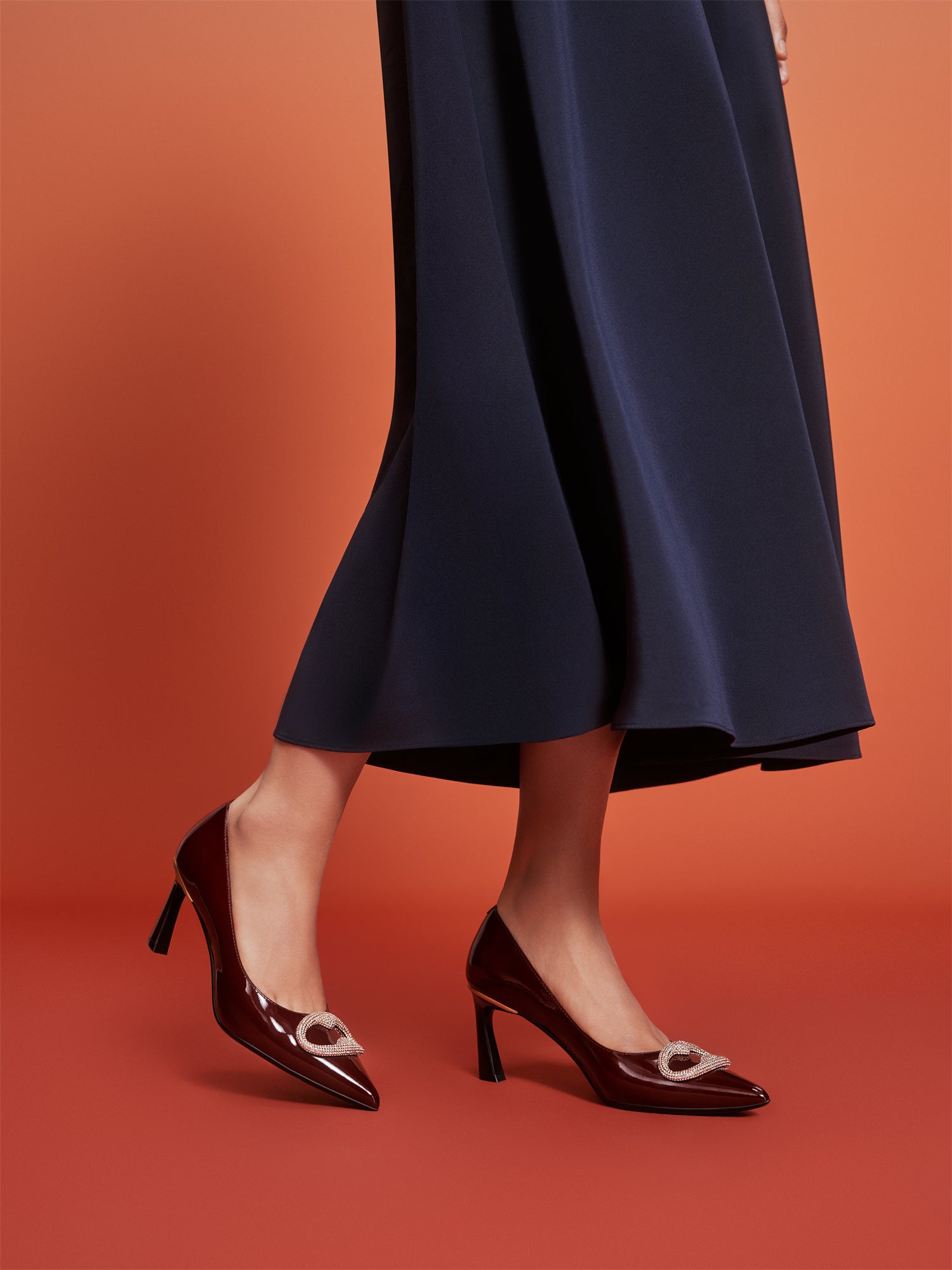 Mother-of-Pearl Fulu Decorative Buckle Flats | Black