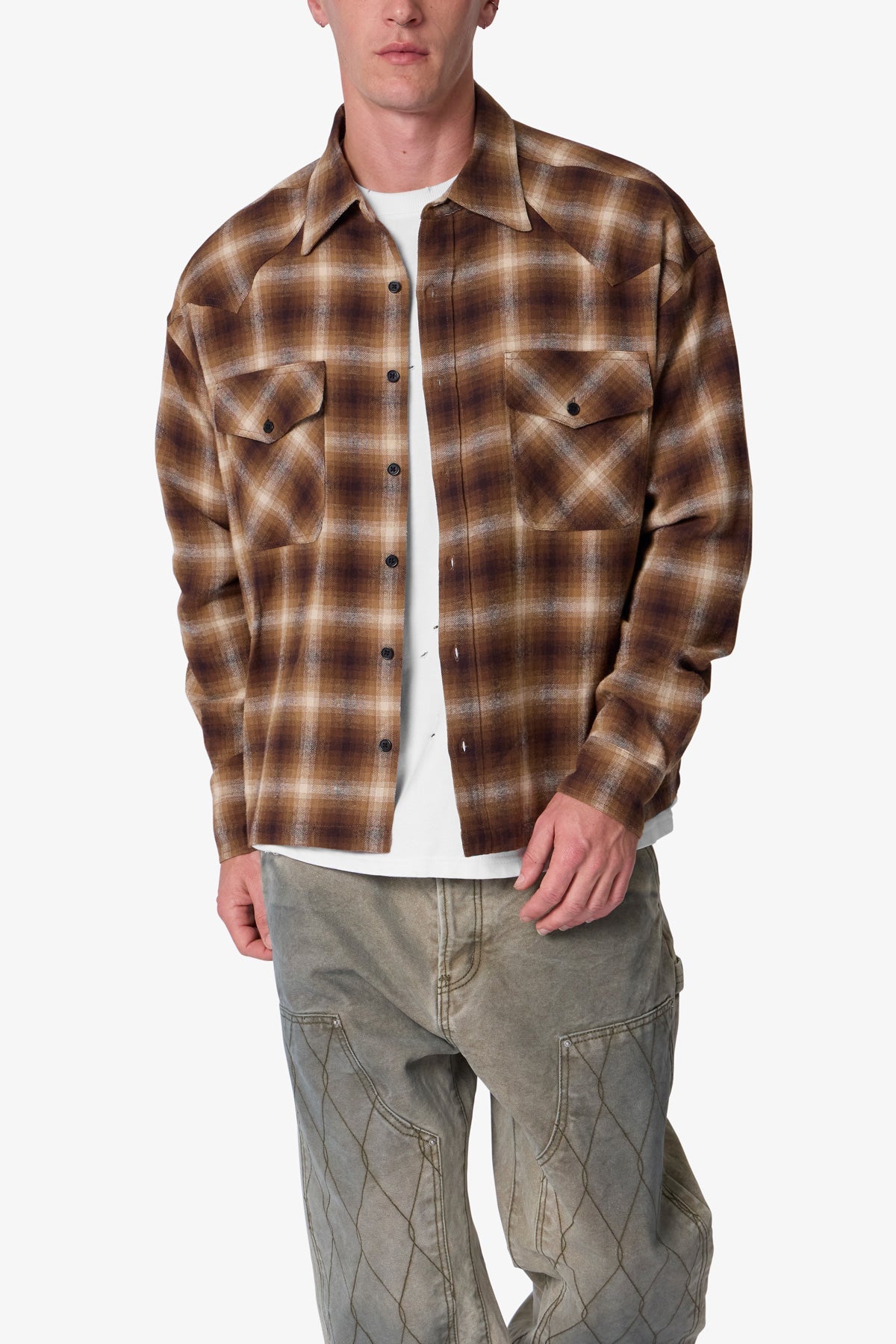Western Flannel Shirt | Brown