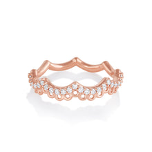 Women | White Diamond Lyra Lace Band | 14k Rose Gold