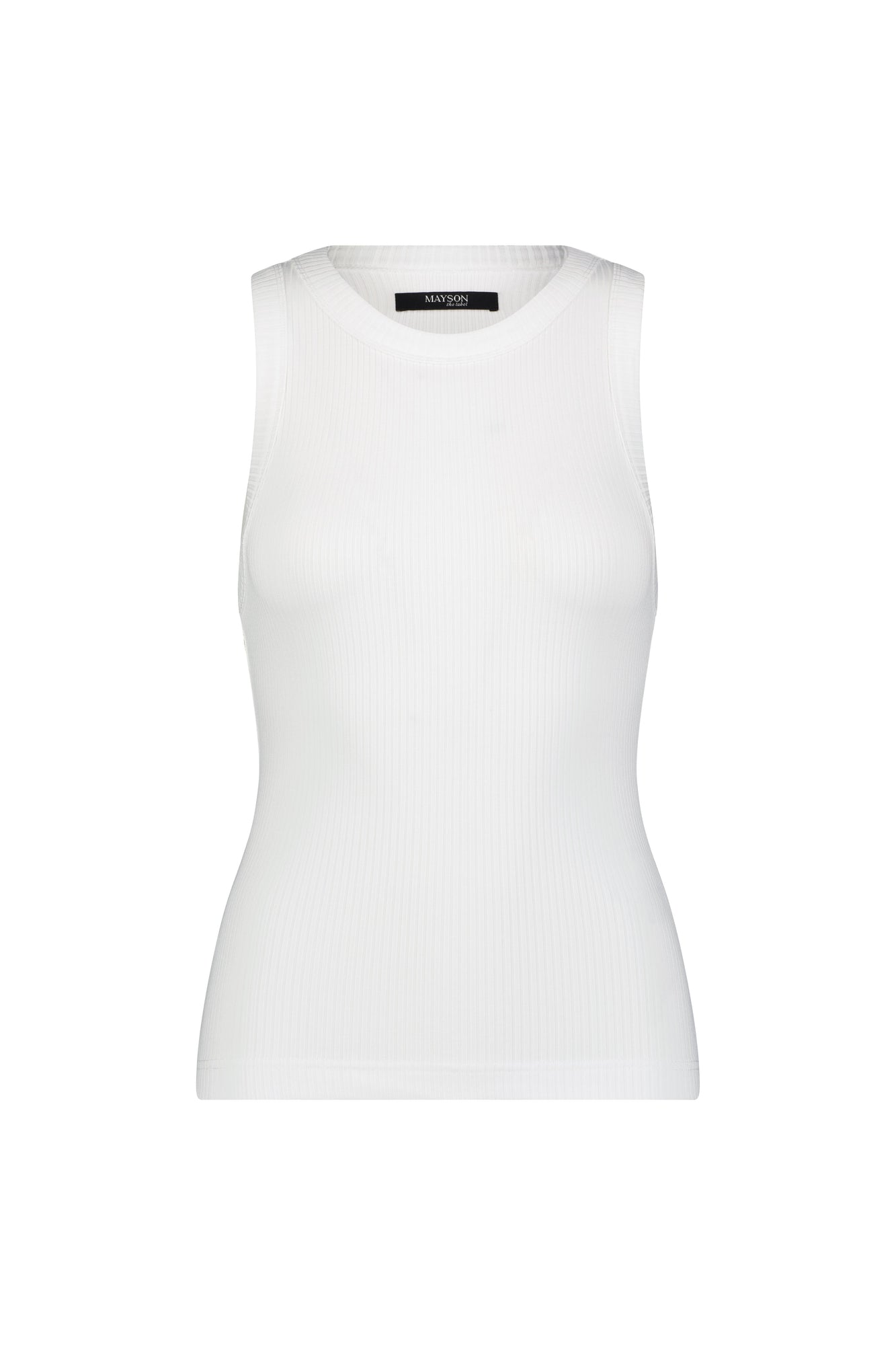 ribbed racerback tank white