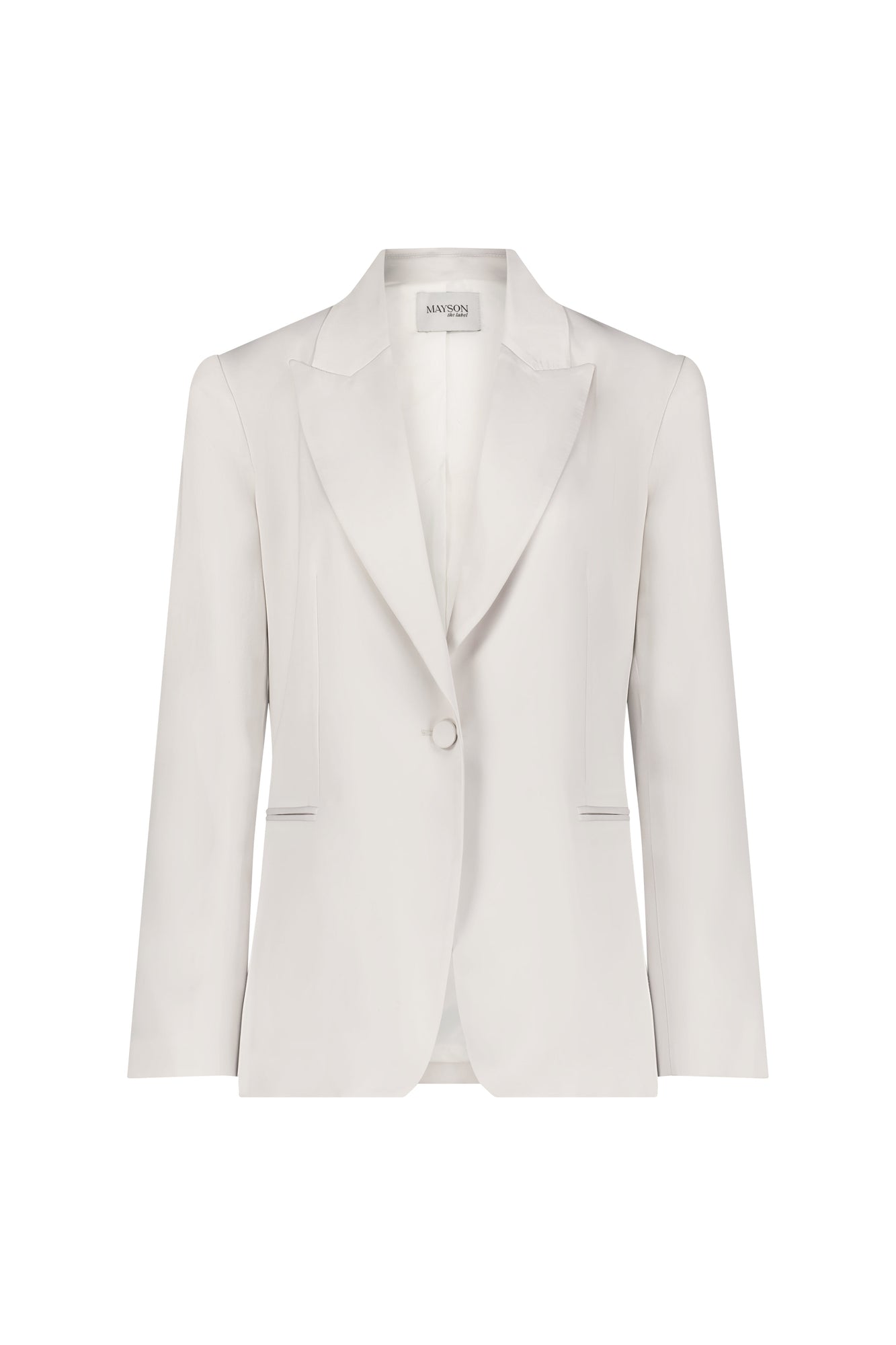 Satin Blazer White Sand