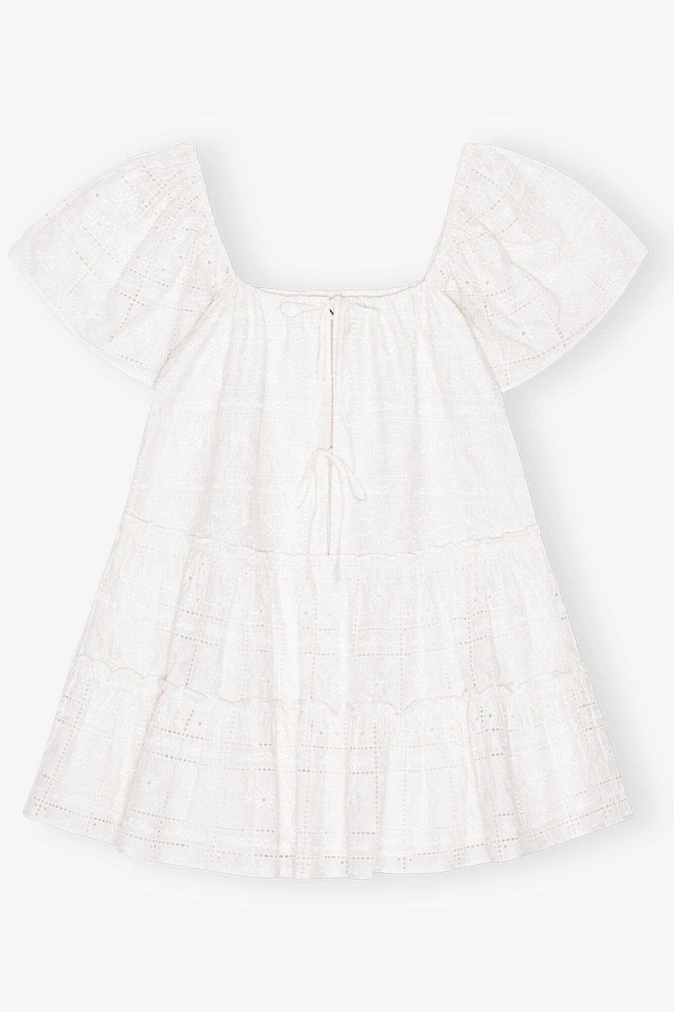 White Broderie Anglaise Layer Dress | Egret