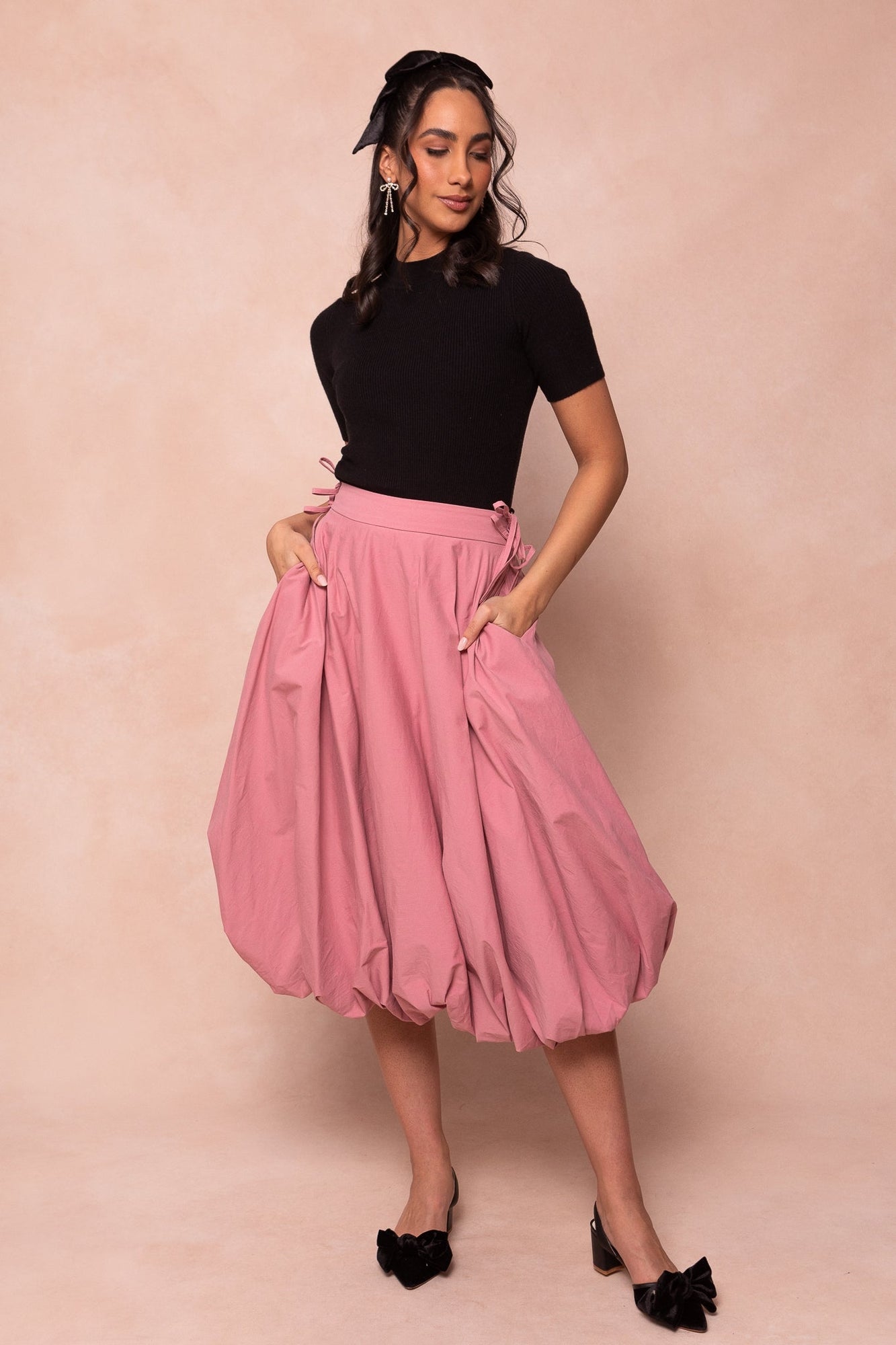 Women | Clo Bubble Midi Skirt | Pink