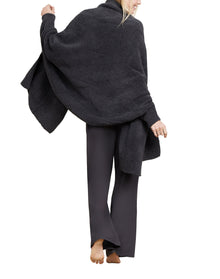 Women | Cozychic Cable Weave Blanket Wrap | Carbon