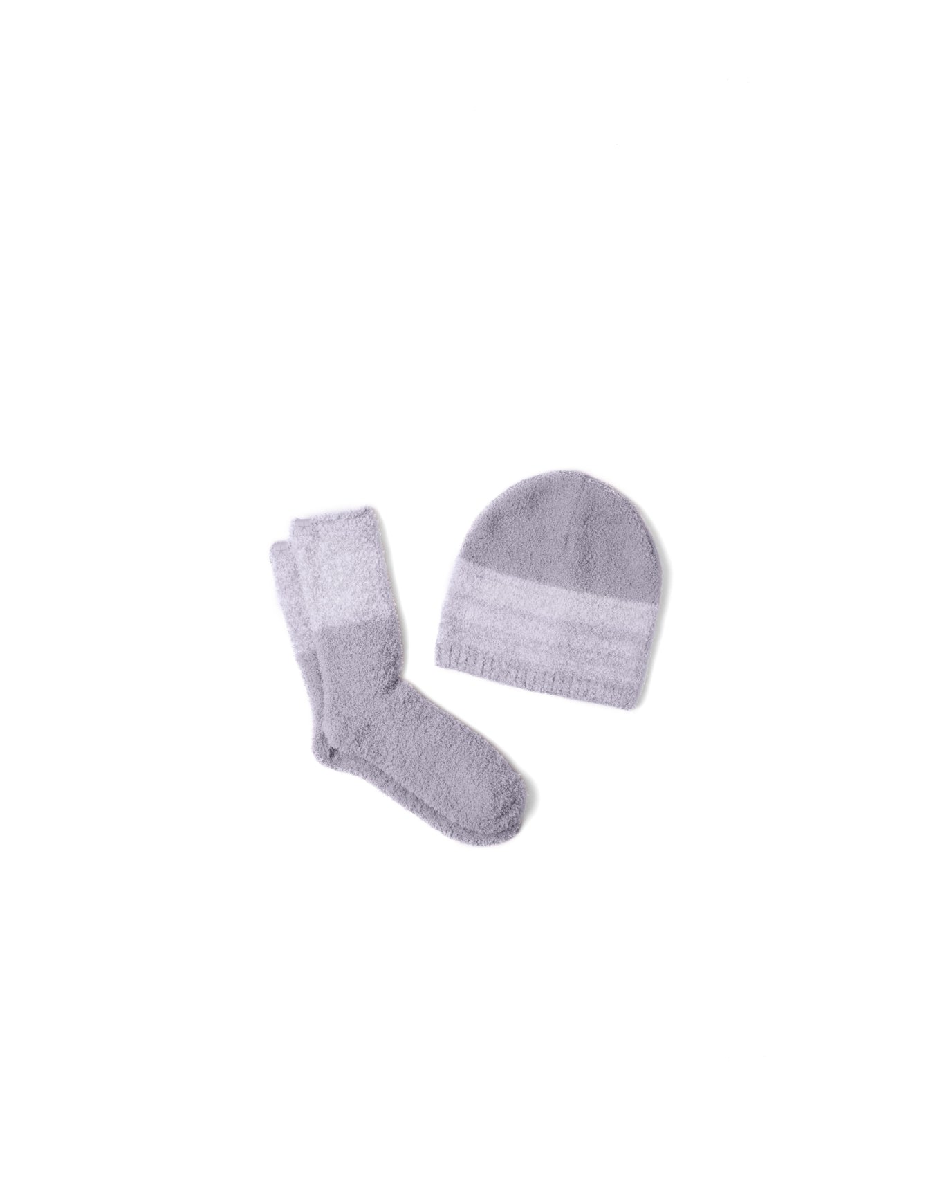 Women | Cozychic Heather Stripe Beanie And Sock Set | Dove Gray
