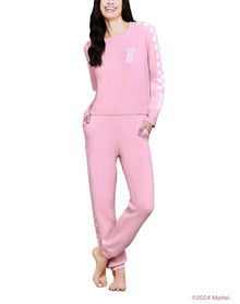 Women | Cozychic Ultra Lite Checkered Barbie Pullover | Barbie Pink