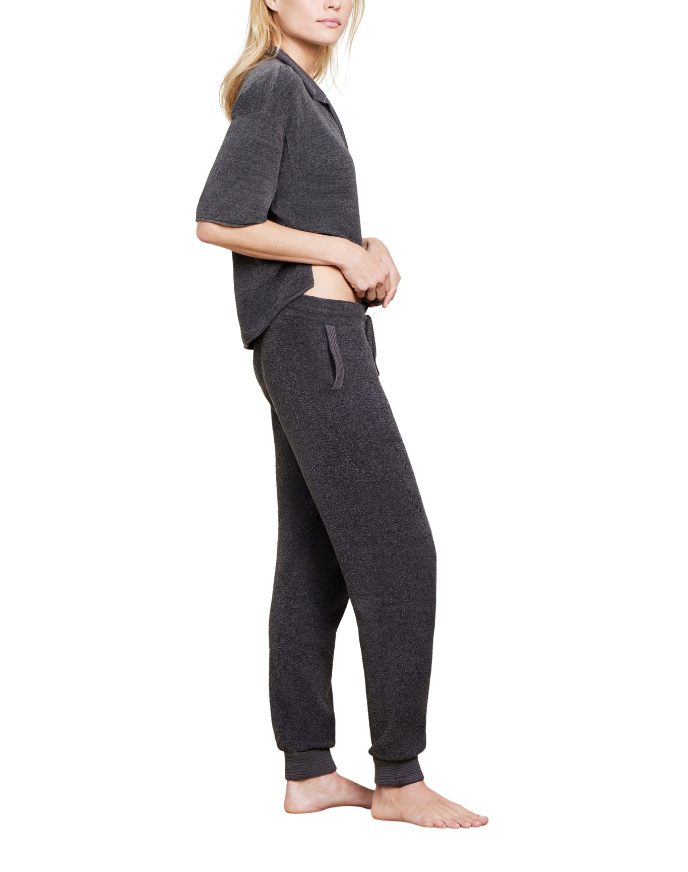 Women | Cozychic Ultra Lite Collared Short Sleeve | Carbon