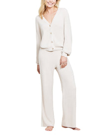 Women | Cozychic Ultra Lite Contrast Ribbed Cardigan | Stone-Pearl