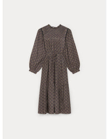 Women | Helena Dress Petrole Flowers | Brown