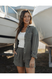 Women | Kalo Overshirt | Deep Sage