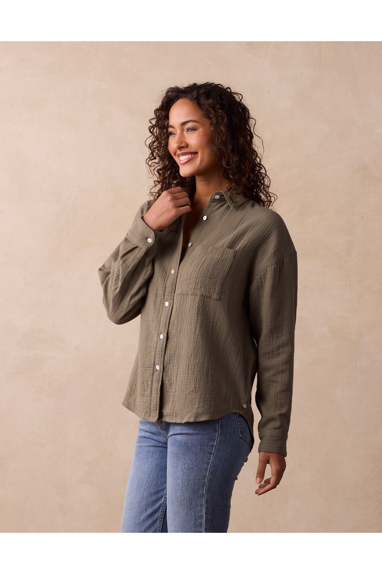 Women | Kalo Overshirt | Deep Sage