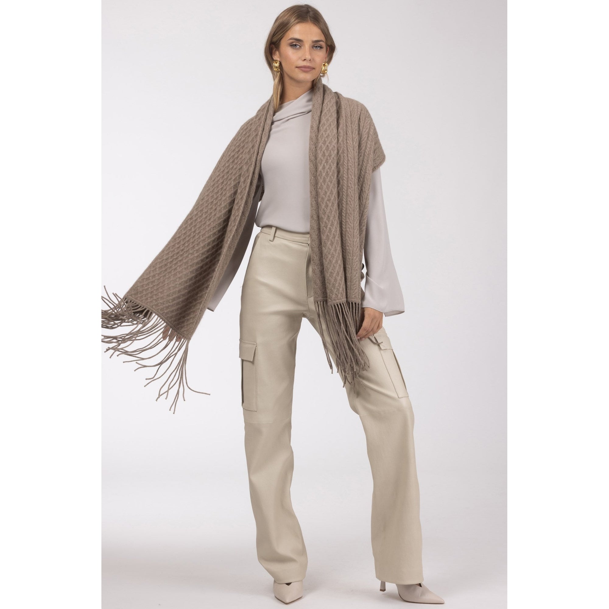 Women | Knit Select Cashmere Scarf | Khaki