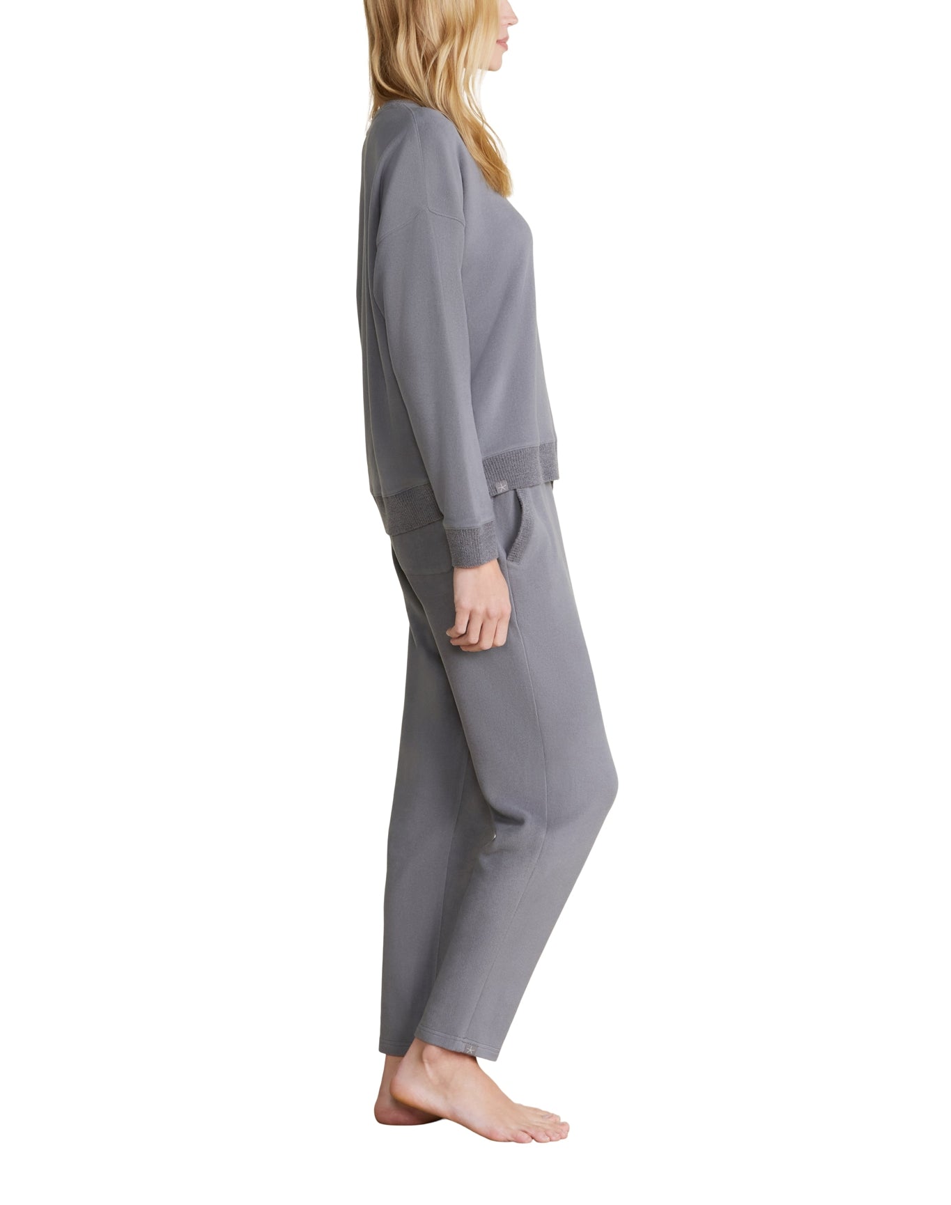 Women | MC Brushed Fleece Sweater Mix Tapered Pant | Coal