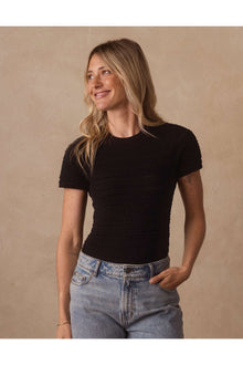 Women | Marie Novelty Stitch Tee | Black