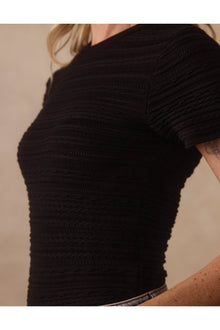 Women | Marie Novelty Stitch Tee | Black