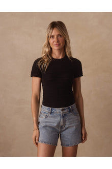 Women | Marie Novelty Stitch Tee | Black