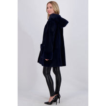 Women | Mink Hooded Jacket | Admiral Blue