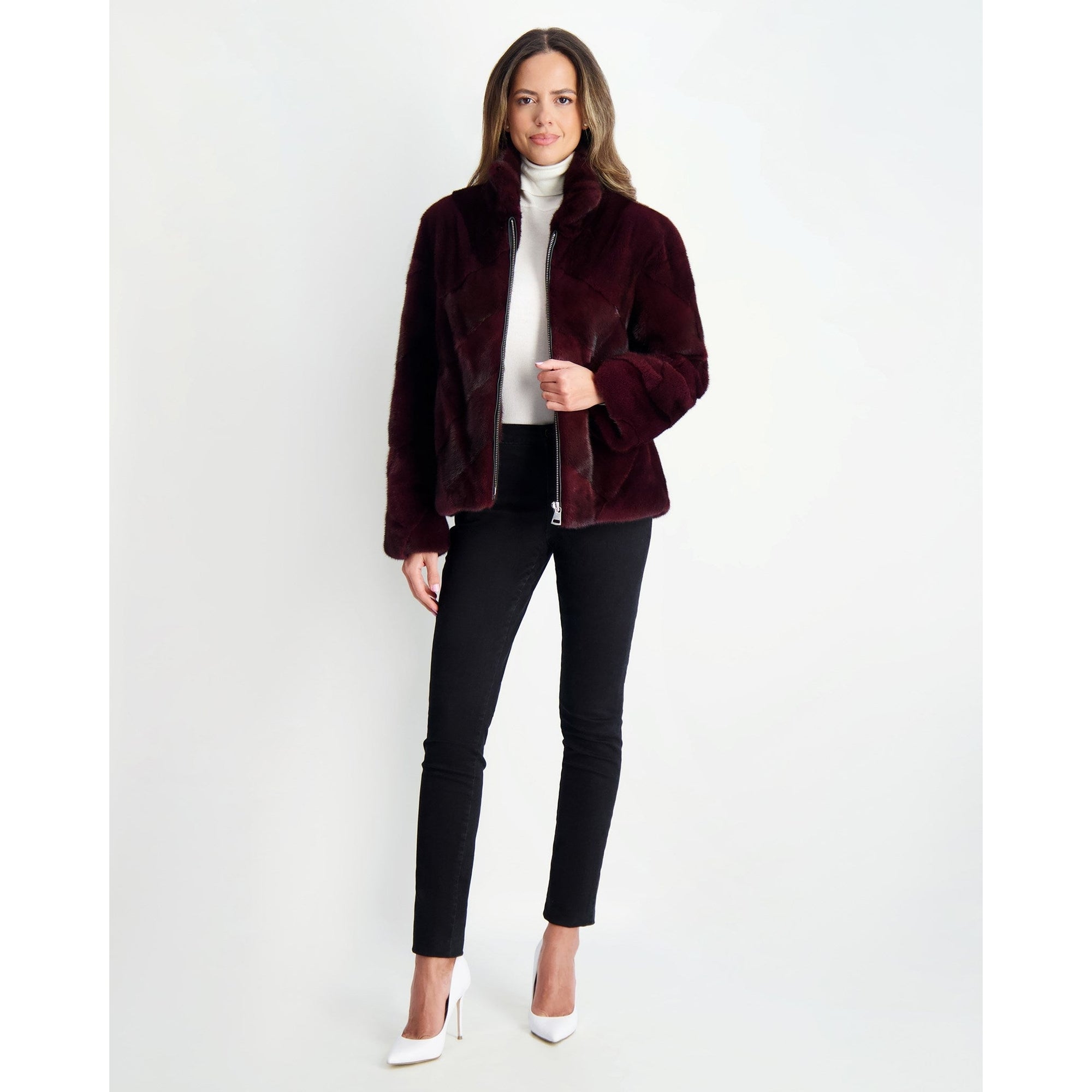 Women | Mink Jacket | Wine