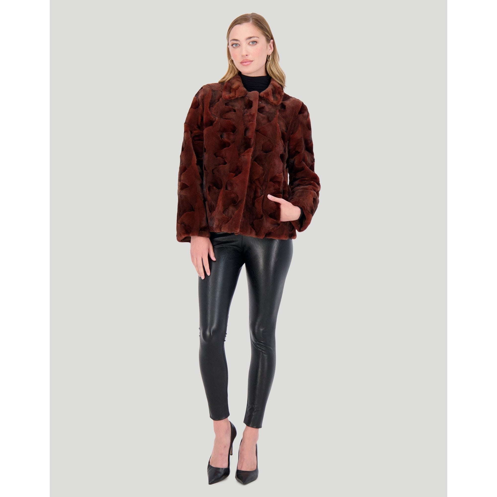 Women | Mink Sections Jacket | Bronze