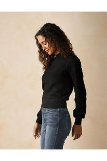 Women | Olivia Pointelle Sweater | Black