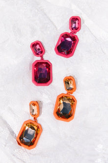 Women | Orange Jewel Earrings | Orange