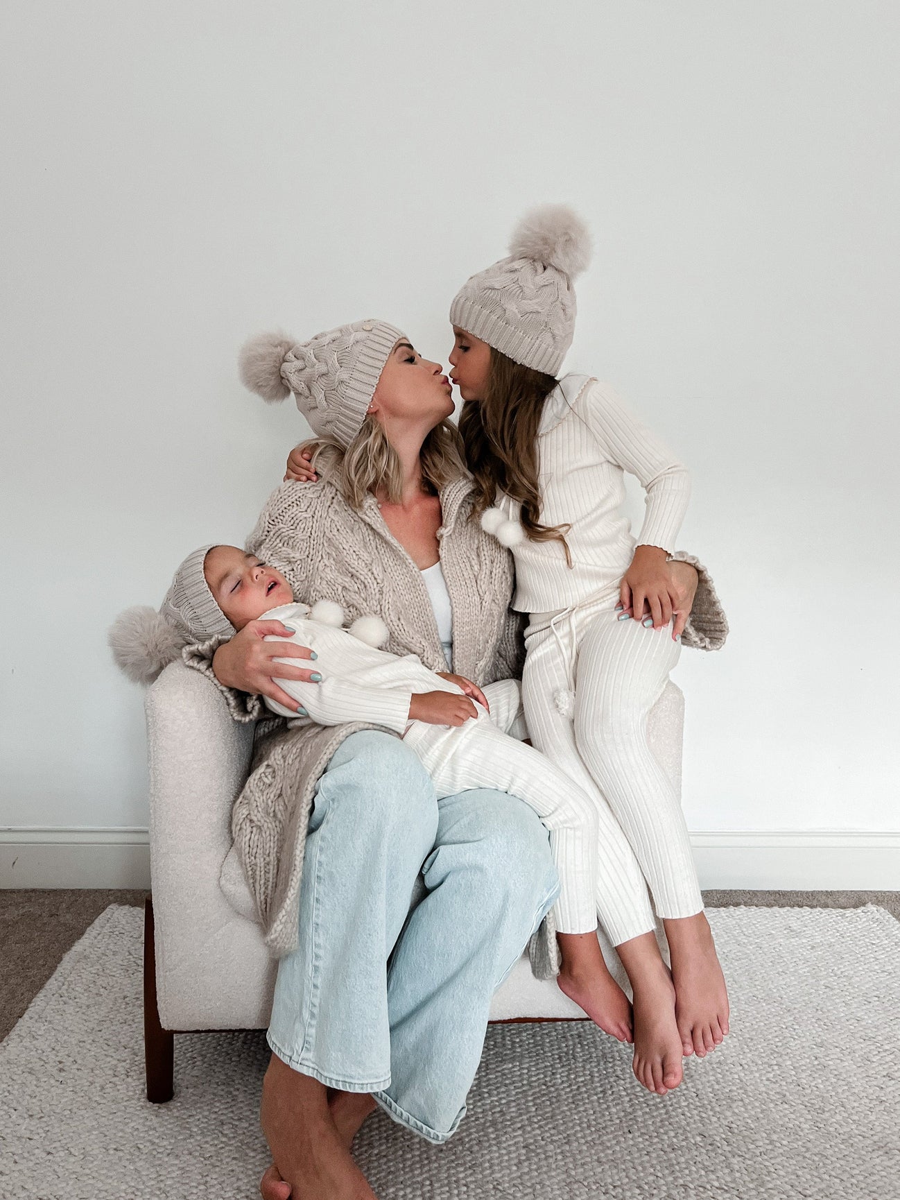 Women | Sandstone Merino Wool Adult Beanie Hat | Beige