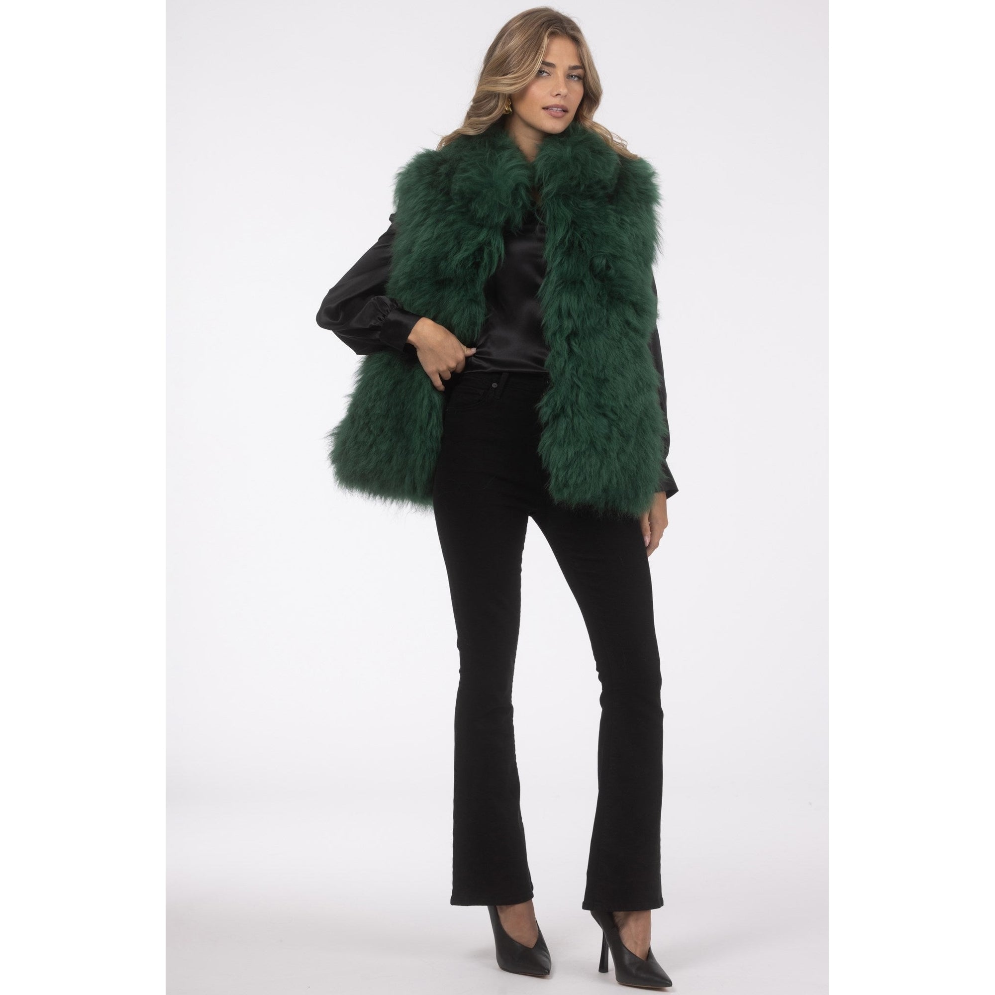 Women | Select Lamb Vest | Emerald