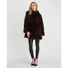 Women | Sheared Mink Parka | Chocolate