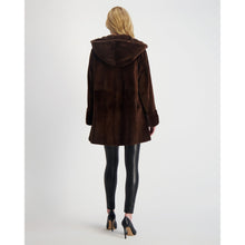 Women | Sheared Mink Parka | Chocolate