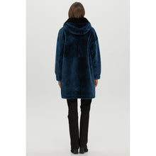 Women | Shearling Lamb Parka | Blue