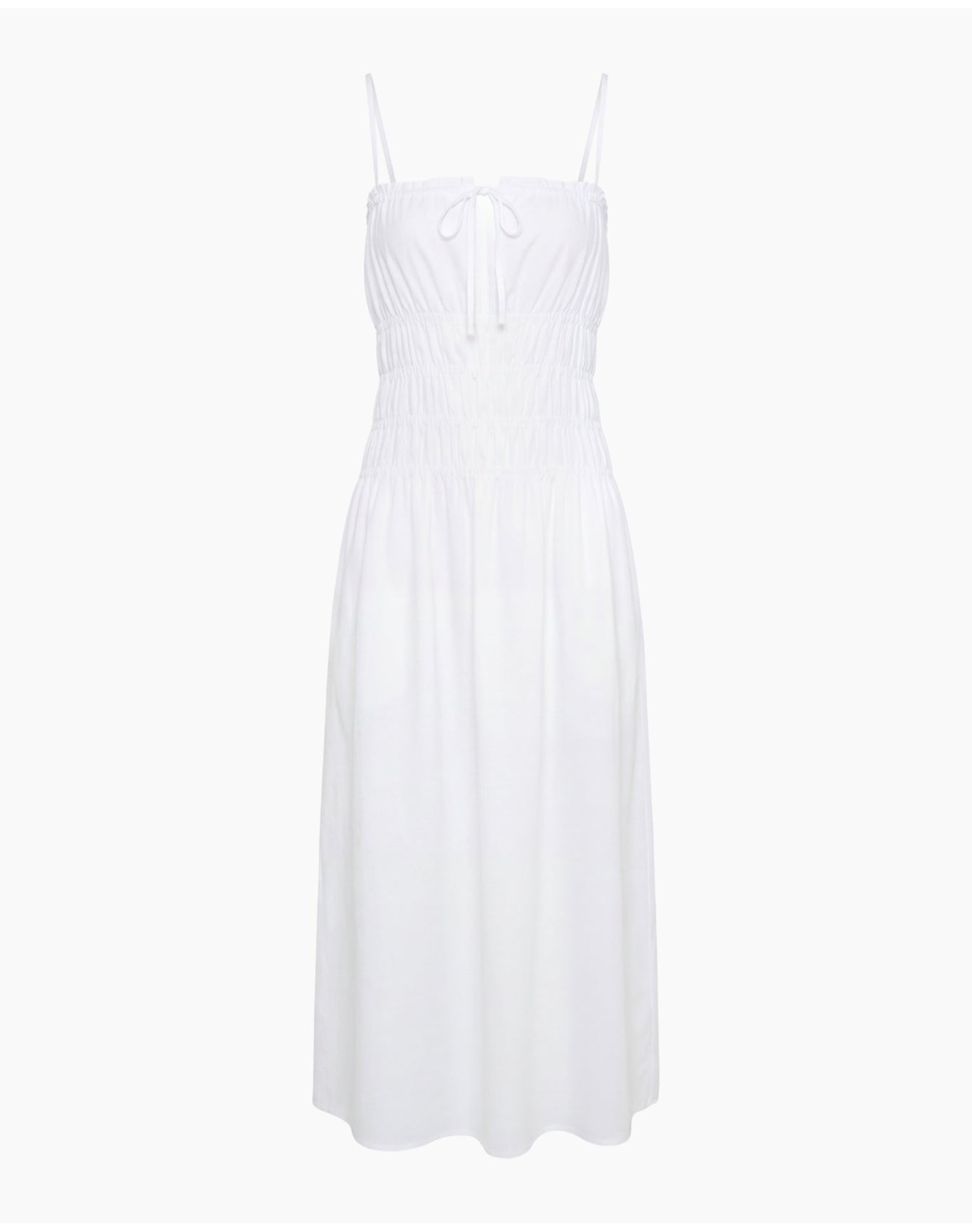 Women | Smocked Midi Dress | White