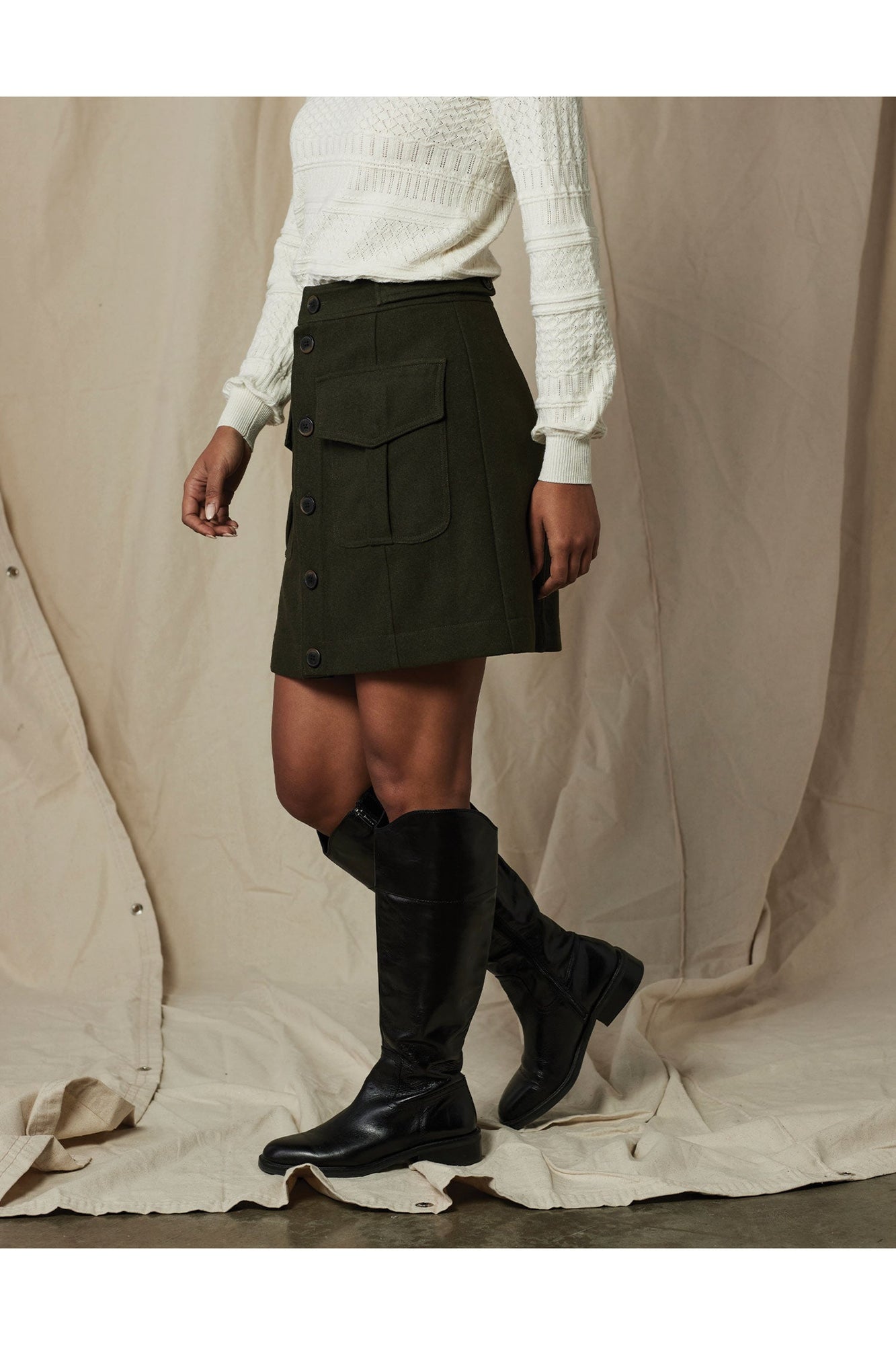 Women | Utility Mini Skirt | Green