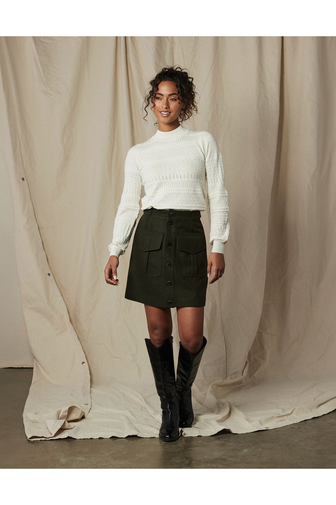 Women | Utility Mini Skirt | Green